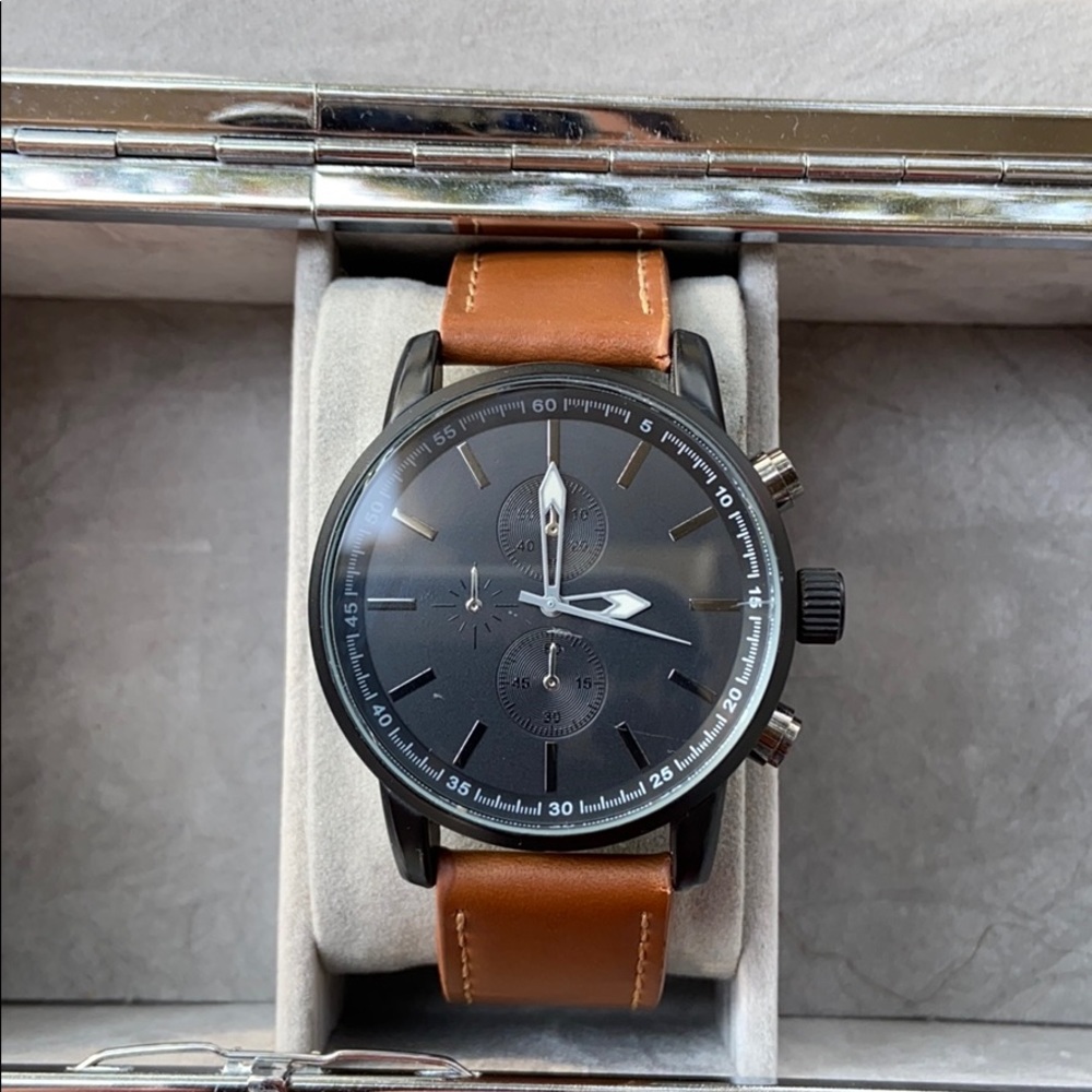 Aldo Genuine Leather Watch Brown